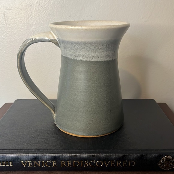 Dock 6 Pottery Handmade Gray & White Color Block Large Mug - Picture 3 of 7